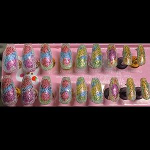 Stained Glass Handmade Press On Nails